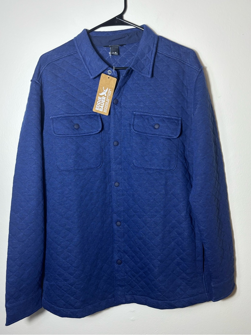 NWT Men’s Eddie Bauer Blue Quilted Shirt Jacket Size M